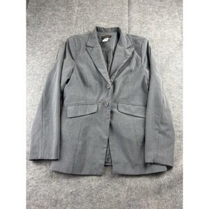 CHADWICKS Womens 12T Tall Blazer Two Button Gray Jacket Career Preppy Office